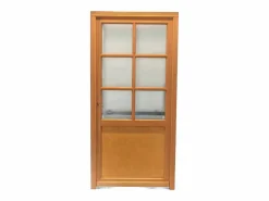 GD Menuiseries Puerta de servicio de madera 'Naxos' 200X90 Empuje a la derecha (Dimensiones de la mesa) sin manilla