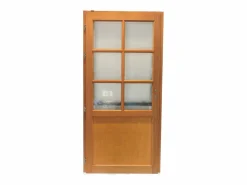 GD Menuiseries Puerta de servicio de madera 'Naxos' 200X90 Empuje a la derecha (Dimensiones de la mesa) sin manilla