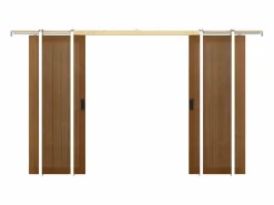 Clearance Vente-unique Puerta doble corredera empotrable MDF madera natural oscuro - 2 x Alt. 205 x L83 cm - SANDORA Color natural oscuro