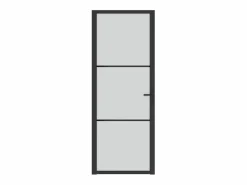 Puerta interior de vidrio y aluminio mate 76x201,5 cm ES992390