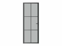 Clearance Puerta interior de vidrio y aluminio mate 76x201,5 cm ES878423 Negro