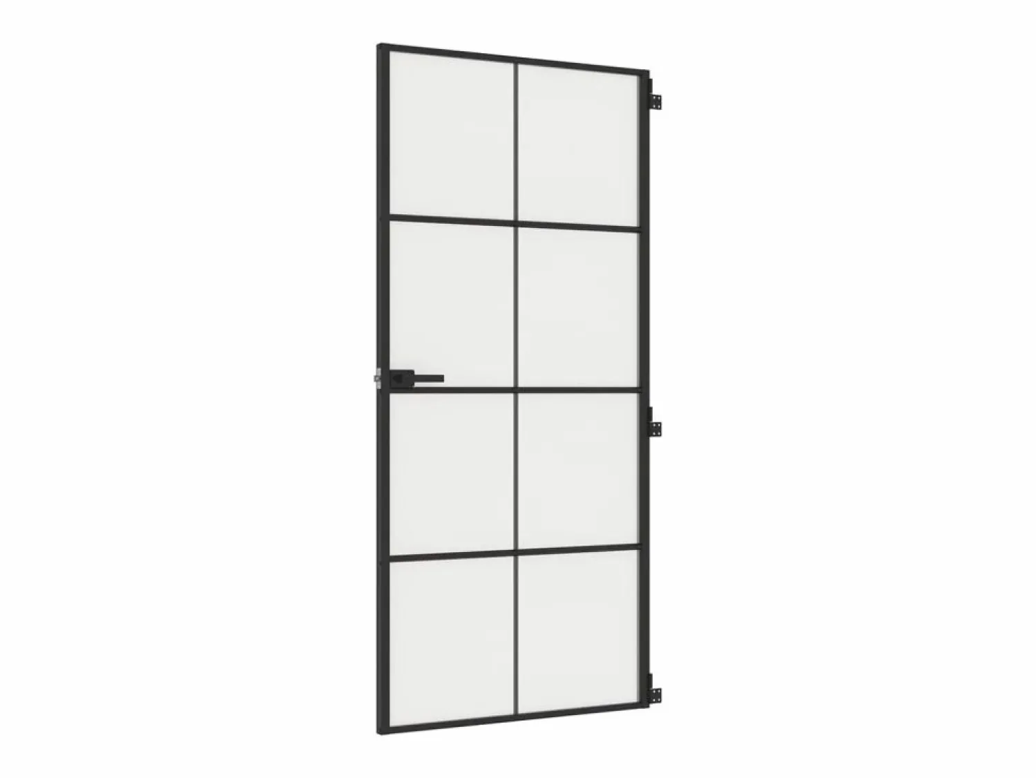 Puerta interior delgada negra vidrio y aluminio 93x201,5 cm ES223302