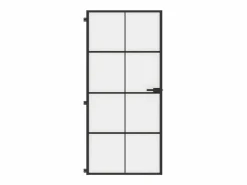 Puerta interior delgada negra vidrio y aluminio 93x201,5 cm ES223302
