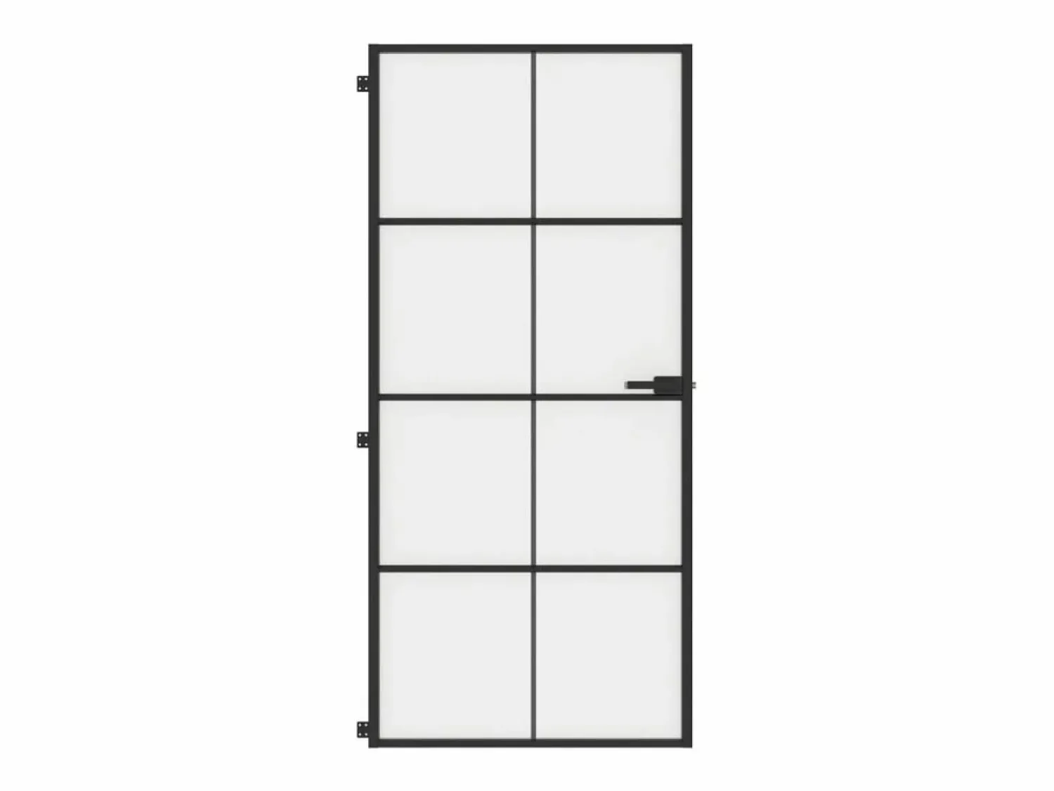 Puerta interior delgada negra vidrio y aluminio 93x201,5 cm ES223302