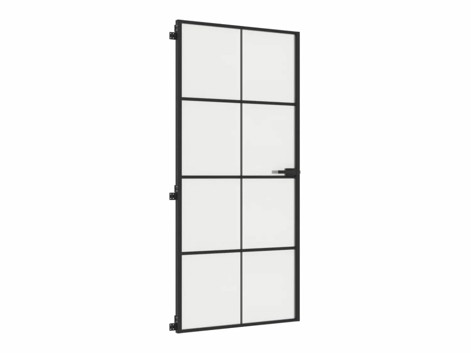Puerta interior delgada negra vidrio y aluminio 93x201,5 cm ES223302