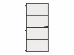 Outlet Puerta interior delgada negra vidrio y aluminio 93x201,5 cm ES622146 Puerta Con Marco