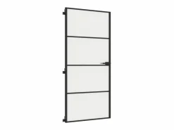Outlet Puerta interior delgada negra vidrio y aluminio 93x201,5 cm ES622146 Puerta Con Marco