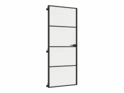 Hot Puerta interior delgada negra vidrio y aluminio 83x201,5 cm ES998310 Puerta Con Marco