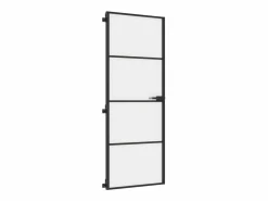 Clearance Puerta interior delgada negra vidrio y aluminio 76x201,5 cm ES773690 Negro