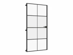 New Puerta interior delgada negra vidrio y aluminio 102,5x201,5 cm ES644039 Puerta Con Marco