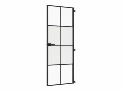Puerta interior delgada negra vidrio y aluminio 76x201,5 cm ES897975