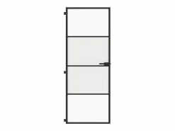 Outlet Puerta interior delgada negra vidrio y aluminio 76x201,5 cm ES701786 Negro