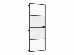Outlet Puerta interior delgada negra vidrio y aluminio 76x201,5 cm ES701786 Negro