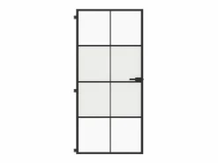 Discount Puerta interior delgada negra vidrio y aluminio 93x201,5 cm ES700679 Negro