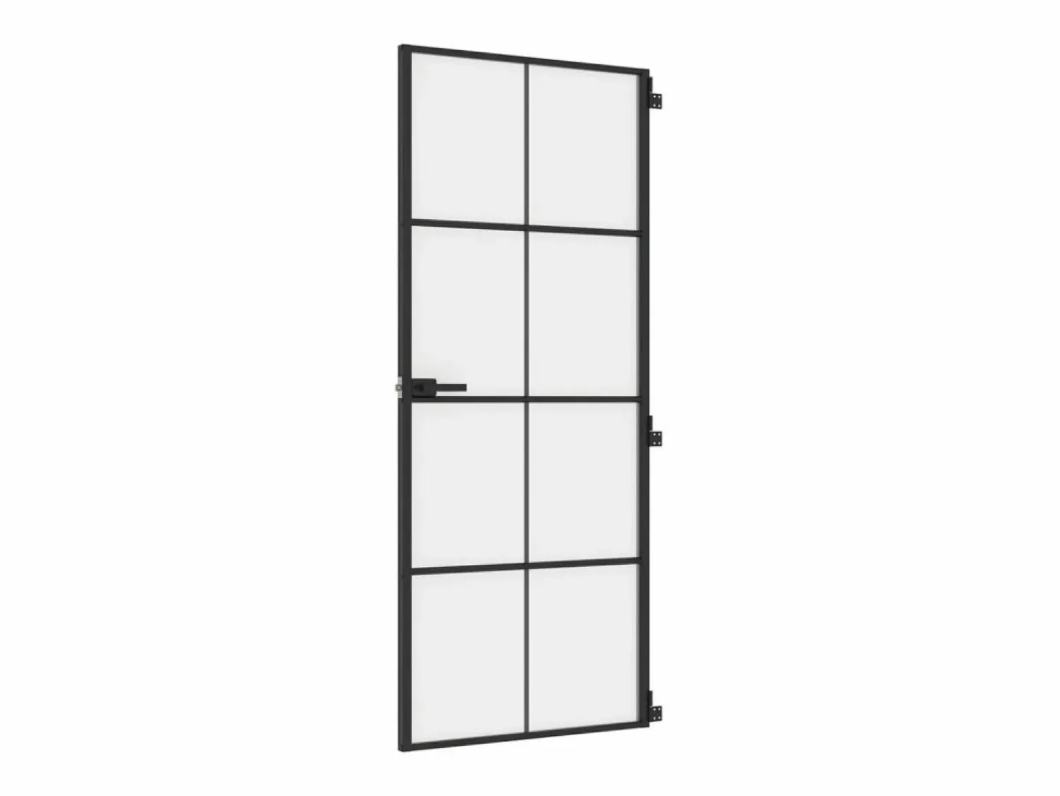 Online Puerta interior delgada negra vidrio y aluminio 83x201,5 cm ES781095 Negro