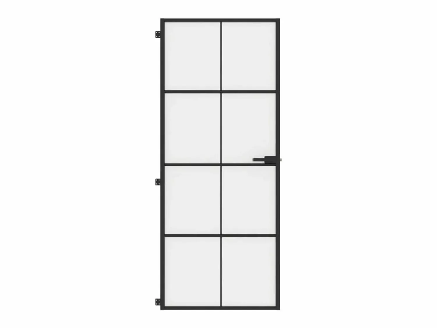 Online Puerta interior delgada negra vidrio y aluminio 83x201,5 cm ES781095 Negro