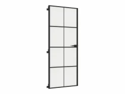 Online Puerta interior delgada negra vidrio y aluminio 83x201,5 cm ES781095 Negro