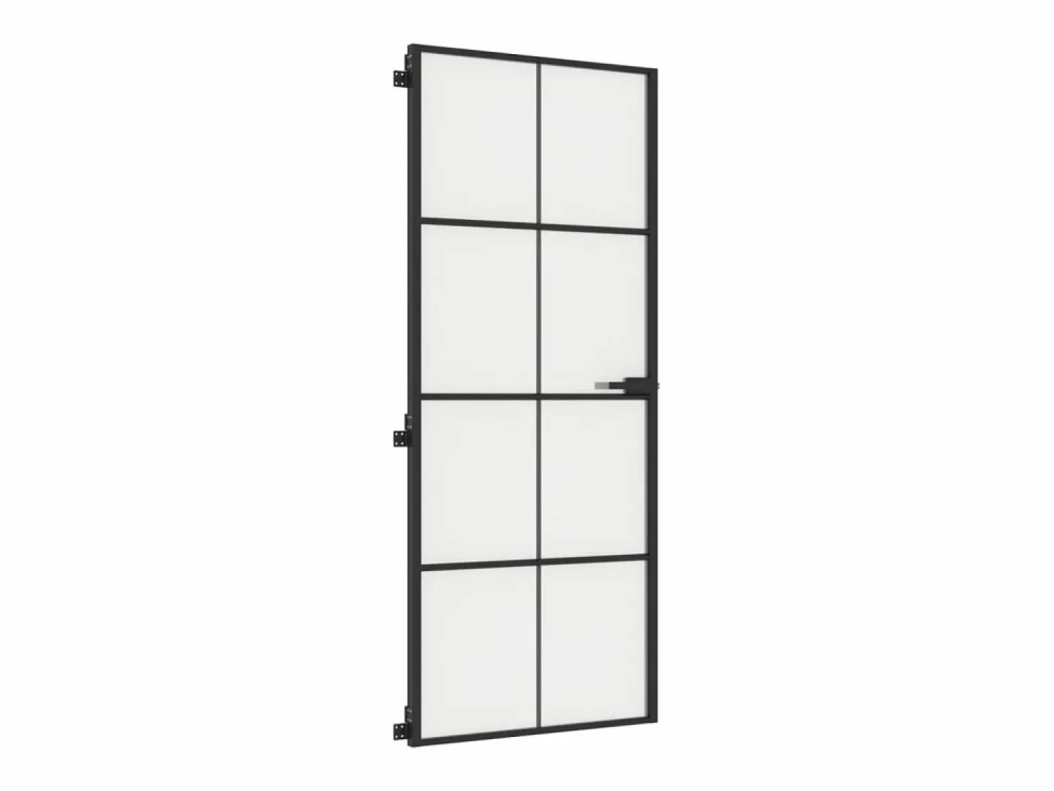 Online Puerta interior delgada negra vidrio y aluminio 83x201,5 cm ES781095 Negro