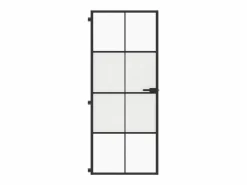 Clearance Puerta interior delgada negra vidrio y aluminio 83x201,5 cm ES602047 Negro