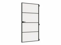 Discount Puerta interior delgada negra vidrio y aluminio 102,5x201,5 cm ES440090 Puerta Con Marco