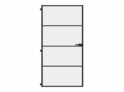 Discount Puerta interior delgada negra vidrio y aluminio 102,5x201,5 cm ES440090 Puerta Con Marco
