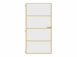 Clearance Puerta interior dorada vidrio templado aluminio 102,5x201,5 cm ES679212 Puerta Con Marco