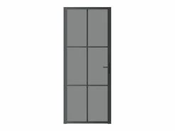 New Puerta interior vidrio EGS y aluminio 83x201,5 cm ES586397 Negro