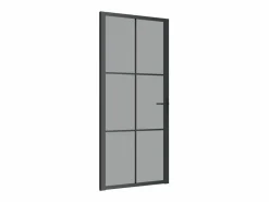Discount Puerta interior vidrio EGS y aluminio 93x201,5 cm ES245341 Negro