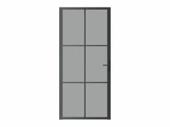 Discount Puerta interior vidrio EGS y aluminio 93x201,5 cm ES245341 Negro