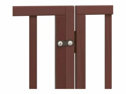 Clearance Clicnbuy Puerta para perros con puerta plegable de 4 paneles marrón 320 cm madera de álamo Marru00f3n