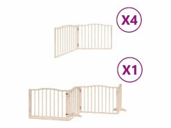 Online Puerta para perros plegable 12 paneles madera de álamo 960 cm Seguridad Para Mascotas