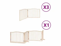 Hot Puerta para perros plegable 10 paneles madera de álamo 800 cm Seguridad Para Mascotas