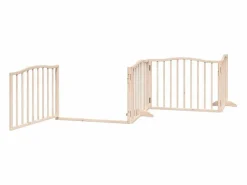 Hot Puerta para perros plegable 10 paneles madera de álamo 800 cm Seguridad Para Mascotas