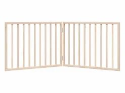 Puerta para perros plegable de 2 paneles, 160 cm, madera de álamo Seguridad Para Mascotas