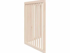 Discount Clicnbuy Puerta para perros plegable 2 paneles madera de álamo 160 cm Marru00f3n