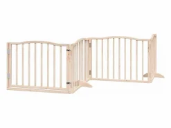 Online Puerta para perros plegable 4 paneles madera de álamo 320 cm Seguridad Para Mascotas