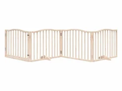Online Puerta para perros plegable 4 paneles madera de álamo 320 cm Seguridad Para Mascotas