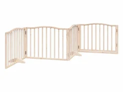 Online Puerta para perros plegable 4 paneles madera de álamo 320 cm Seguridad Para Mascotas