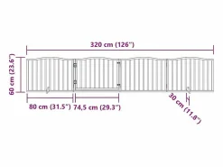 Online Puerta para perros plegable 4 paneles madera de álamo 320 cm Seguridad Para Mascotas