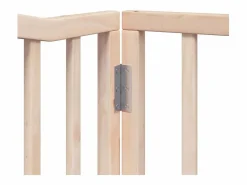 Hot Clicnbuy Puerta para perros plegable 6 paneles madera de álamo 480 cm Marru00f3n