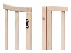 Hot Clicnbuy Puerta para perros plegable 6 paneles madera de álamo 480 cm Marru00f3n