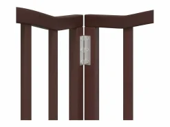 Outlet Puerta para perros plegable 6 paneles álamo marrón roble 300 cm Seguridad Para Mascotas