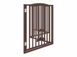 Online Clicnbuy Puerta para perros plegable 4 paneles álamo marrón roble 320 cm Marru00f3n