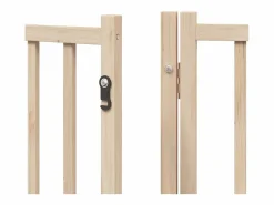 Discount Clicnbuy Puerta para perros plegable 6 paneles madera de álamo 480 cm Marru00f3n