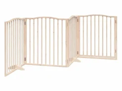 Clicnbuy Puerta para perros plegable 4 paneles madera de álamo 320 cm