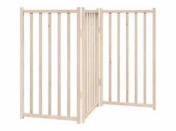 Sale Puerta para perros plegable de 3 paneles, 150 cm, madera maciza de abeto Seguridad Para Mascotas