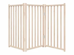 Sale Puerta para perros plegable de 3 paneles, 150 cm, madera maciza de abeto Seguridad Para Mascotas