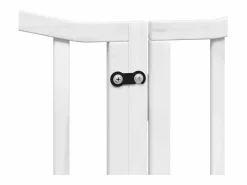 Clicnbuy Puerta para perros plegable 9 paneles madera álamo blanca 450cm