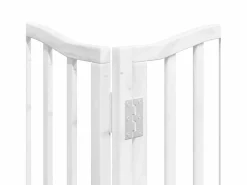 Clicnbuy Puerta para perros plegable 9 paneles madera álamo blanca 450cm