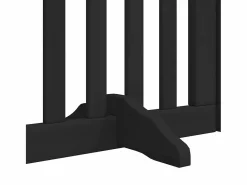 New Puerta para perros plegable 6 paneles madera álamo negra 300 cm Seguridad Para Mascotas